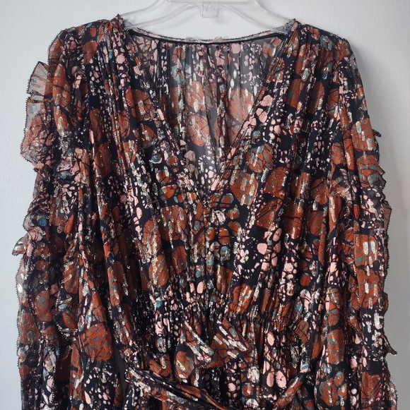 Ulla Johnson 6 Natalia silk minidress lurex shimmer - Picture 9 of 16
